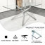 Table moderne en verre minimaliste moderne avec pieds en métal trempé et argent, pour 4 à 6 personnes, pour le grand coin repas de la cuisine
