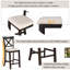 Ensemble de 6 tables de salle à manger à hauteur de comptoir avec 4 chaises et un banc pour la salle à manger (espresso)