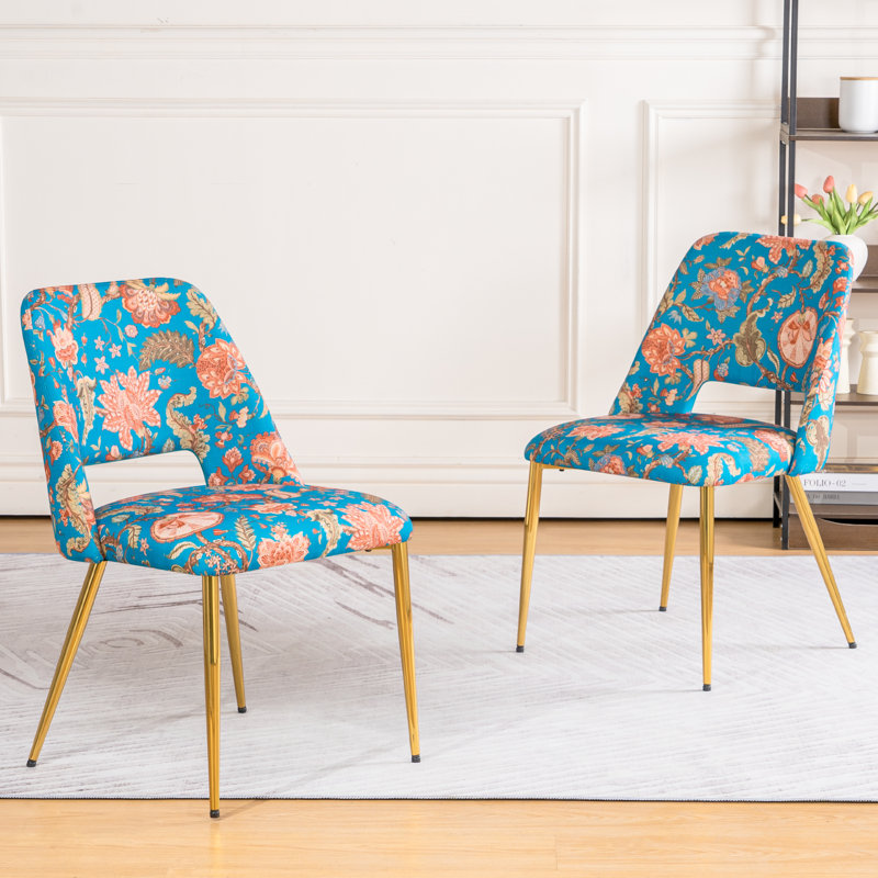 Chaise Keevay, Multicolore / noir, Or