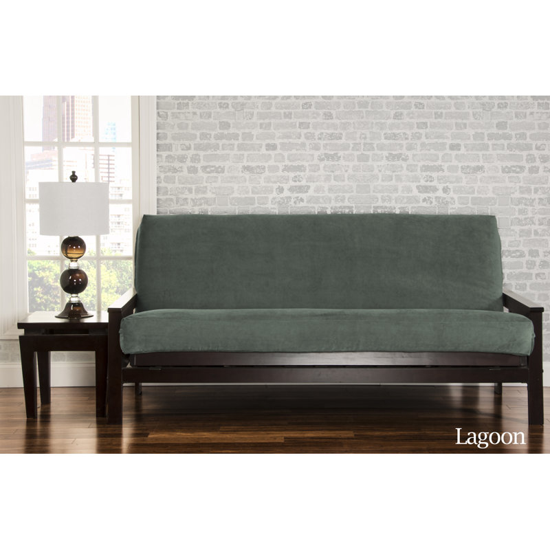 Housse pour futon à coussins carrés Leupp, Double, Lagon