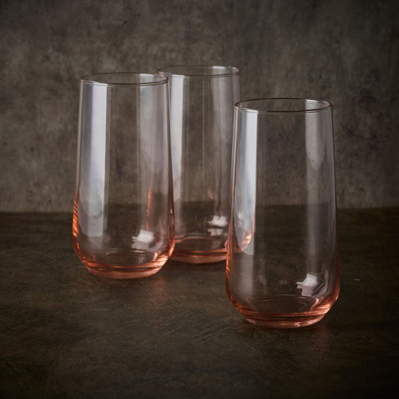 Atanya 15.89ml Drinking Glass Set, Pink