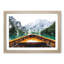 Boat In Lago Di Braies Italy Painting - Single Picture Frame Print on MDF-56634681-56634675