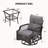 3 Piece Patio Set Outdoor Wicker Glider Rocking and Swivel Chairs with Cushions-570627633