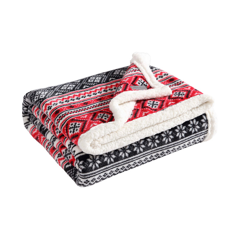 Jeté polaire / sherpa Eddie Bauer, Classic Fair Isle - noir