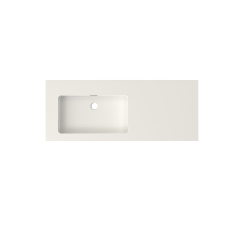 Meuble-lavabo mural 47 po avec lavabo en résine de pierre, lavabo vasque flottant blanc, lavabo rectangulaire pour salle de bain, blanc mat moderne