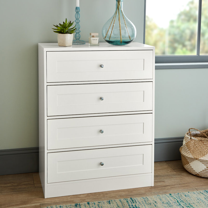 Merrigan 75cm W 4 - Drawer Chest of Drawers, White