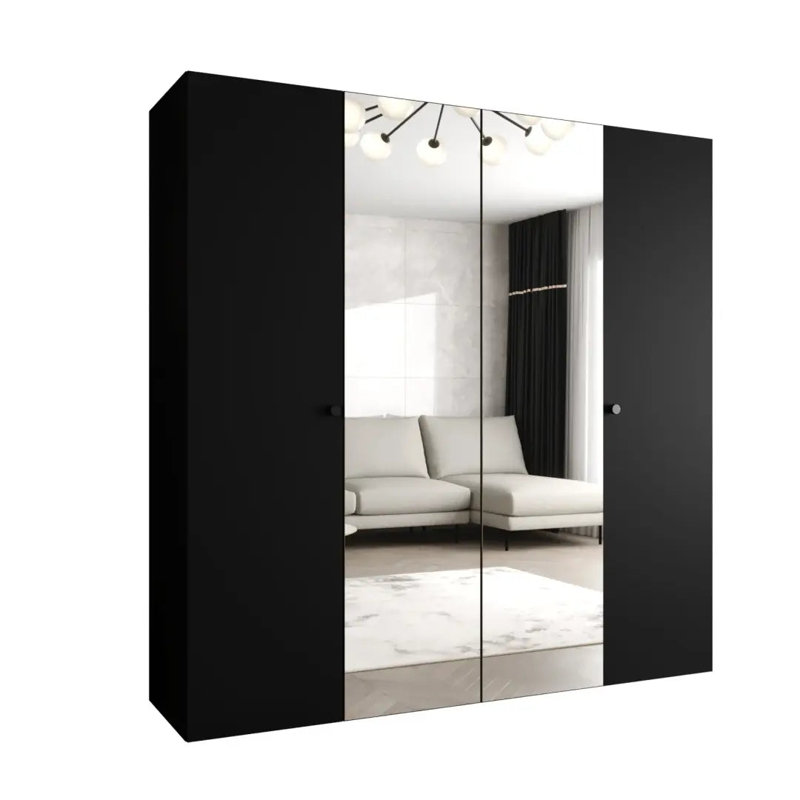 Manufactured Wood Wardrobe, Black