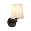 Éclairage pour meuble-lavabo mural noir mat 10 po avec abat-jour en lin blanc plissé Andrewson-1327296807-1327296809