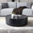 Vozelle 35.43'' Black Marble Round Coffee Table,Simple Modern Center Cocktail Table for Living Room office,No Need Assembly-1184124085-1161352958