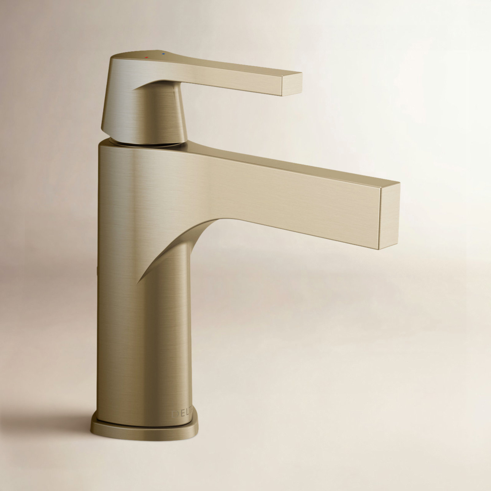 Zura Single-Hole Bathroom Faucet with Drain, Champagne Bronze