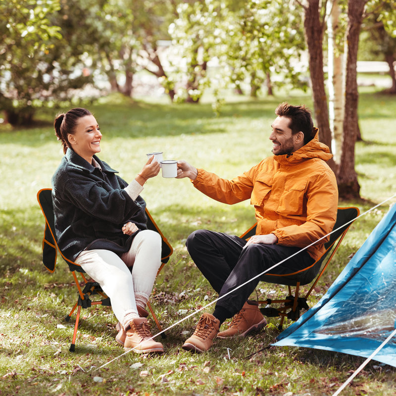 Ultralight Portable Camping Chair, Compact Folding Camping Chair With Side Pockets, Lightweight Backpacking Chair For Outside, Hiking, Travel, Supports 350Lbs For Adults/Kids
