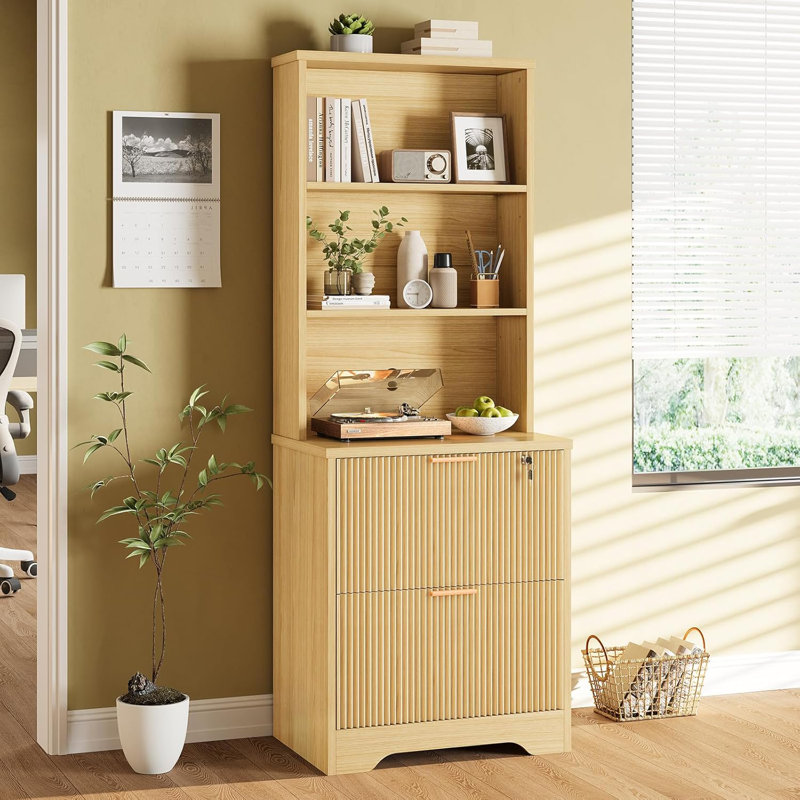 2 Drawer File Cabinet With Lock, Wood Filing Cabinet Fits Letter