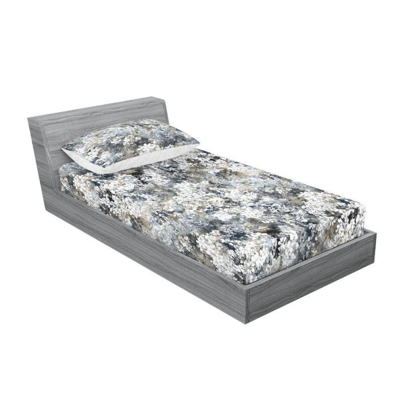 Drap-housse et taie décorative Ambesonne, Ensemble de draps pour lit simple avec 1 taie d'or
