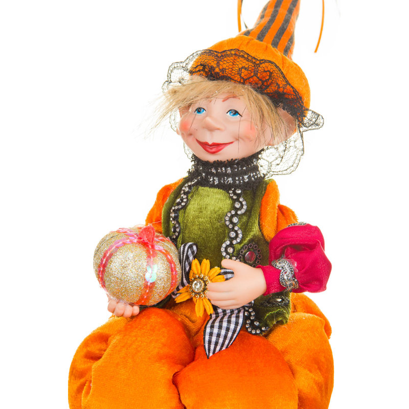Fille-elfe animée orange