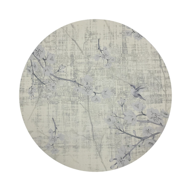 Blossom Fantasia Pebble 16" Vinyl Placemat, Ivory