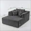 Chaise longue surdimensionnée en velours côtelé de 60 pouces pour une lecture et une détente confortables, aucun assemblage requis (gris foncé)