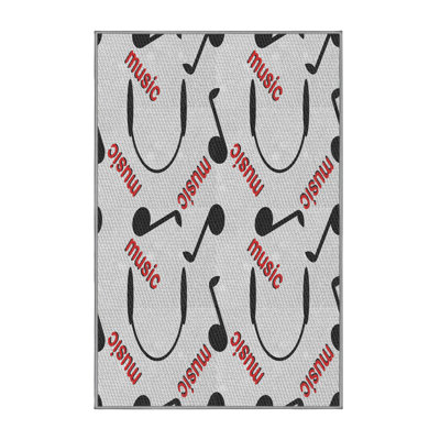 Tapis noir/rouge/gris tissé à la machine