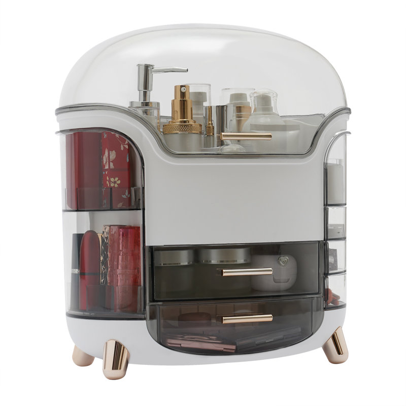Organisateur de maquillage anti-poussière Rie, Blanc