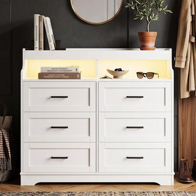Nordic Glow Dressers Solid Wood 73 cm W Chest of 4 Drawers