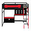 Lit mezzanine en bois avec bureau-1746373085