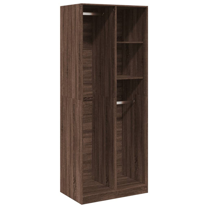 Ruri Manufactured Wood Wardrobe, 80 x 50 x 200 cm, Concrete Grey