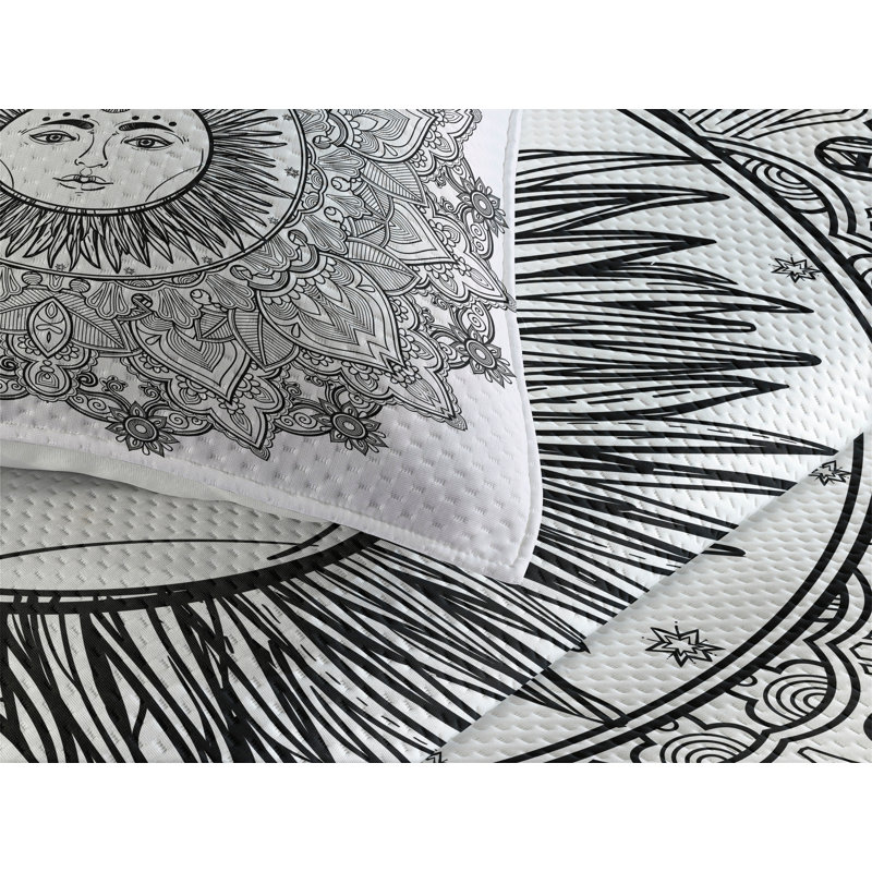 Puppy Eclectic Polyester Floral Coverlet, King Bedspread + 2 Shams