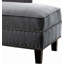 Banc de chaise d'appoint à aspect lin gris ardoise, garniture cloutée avec coussin pour adultes, salon-501499000