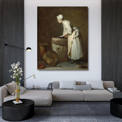 «The Scullery Maid» par Jean Siméon Chardin - Art mural sur toile tendue avec châssis