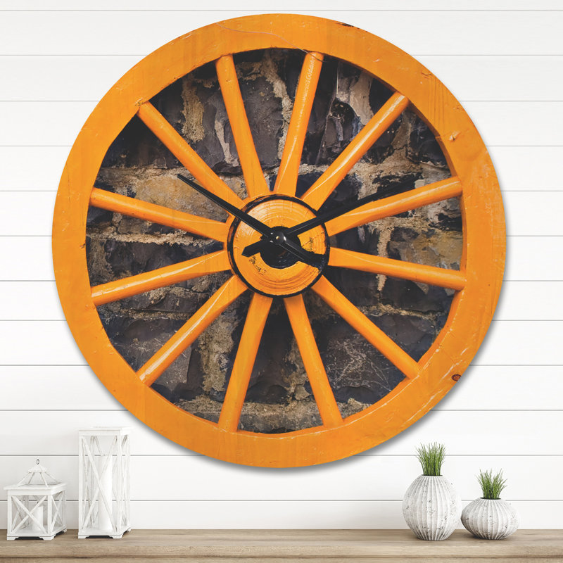 Horloge murale jaune, Grand