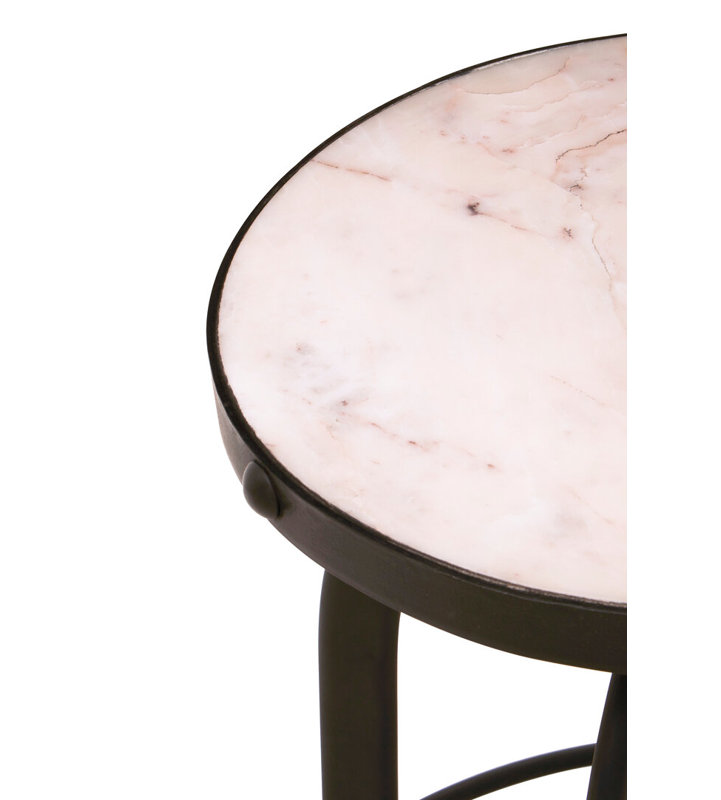 Counter Stool with Metal Frame, White/Black