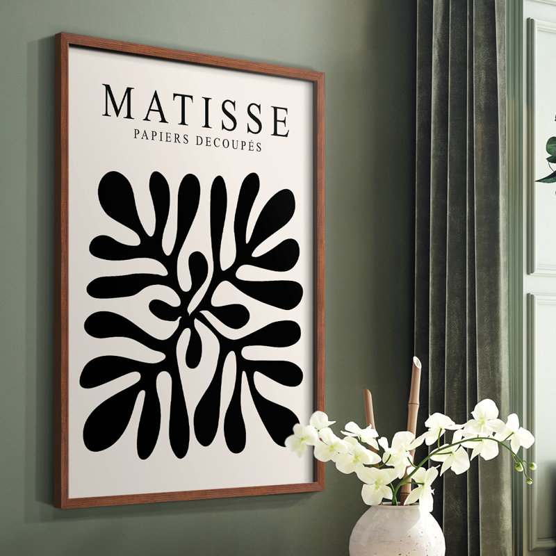 Matisse CXL III, reproduction d'art encadrée - bois massif, H 10 po x l 8 po, Brun