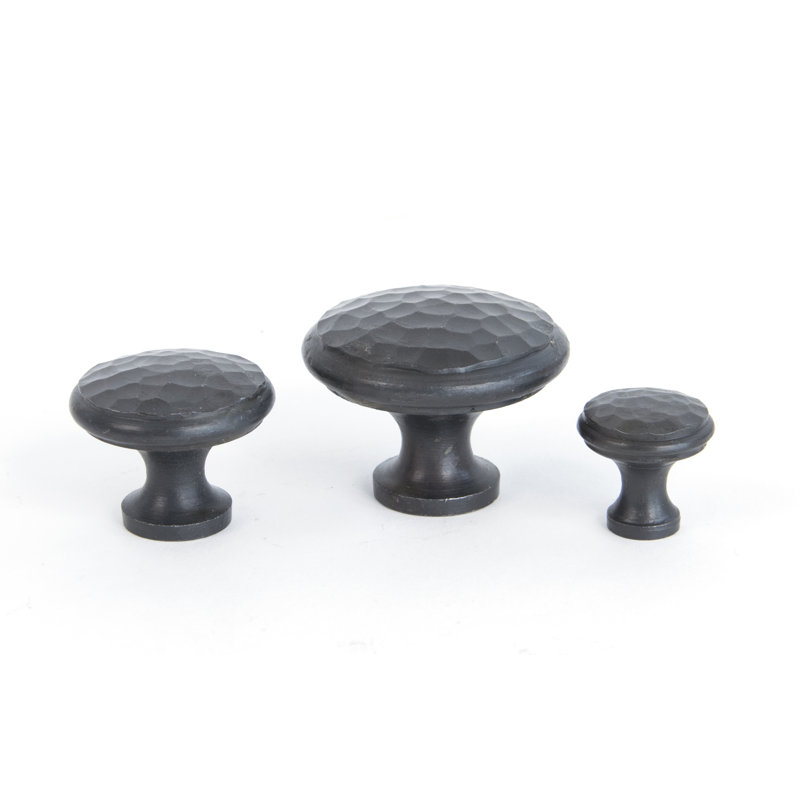 Hammered 40mm Diameter Mushroom Knob, Beeswax