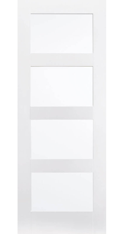 Shaker 4P Primed White Internal Door, 198.1cm H x 61cm W x 3.5cm D