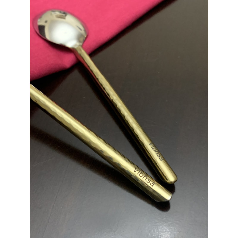Canvey Gold Hammered Stainless Steel Tablespoons, Set of 6