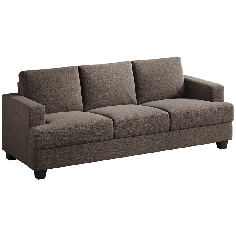 Canapé rembourré Brooklington, Polyester brun pâle
