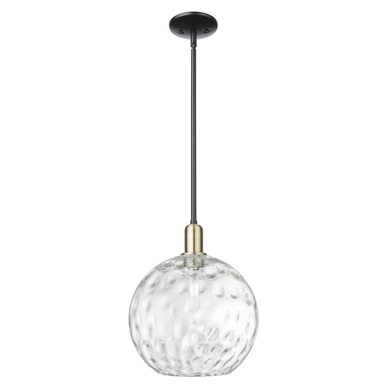 Mini-luminaire suspendu 1 lumière Arcadia - Sevier, Laiton antique noir, H 10,5 po x l 12 po x P 12 po