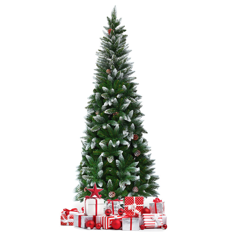 Arbre de Noël artificiel pin floqué, H 5 pi