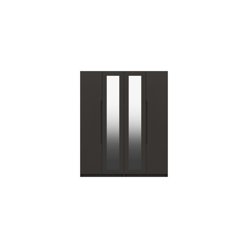Alianys 4 Door Manufactured Wood Wardrobe, Graphite Gloss