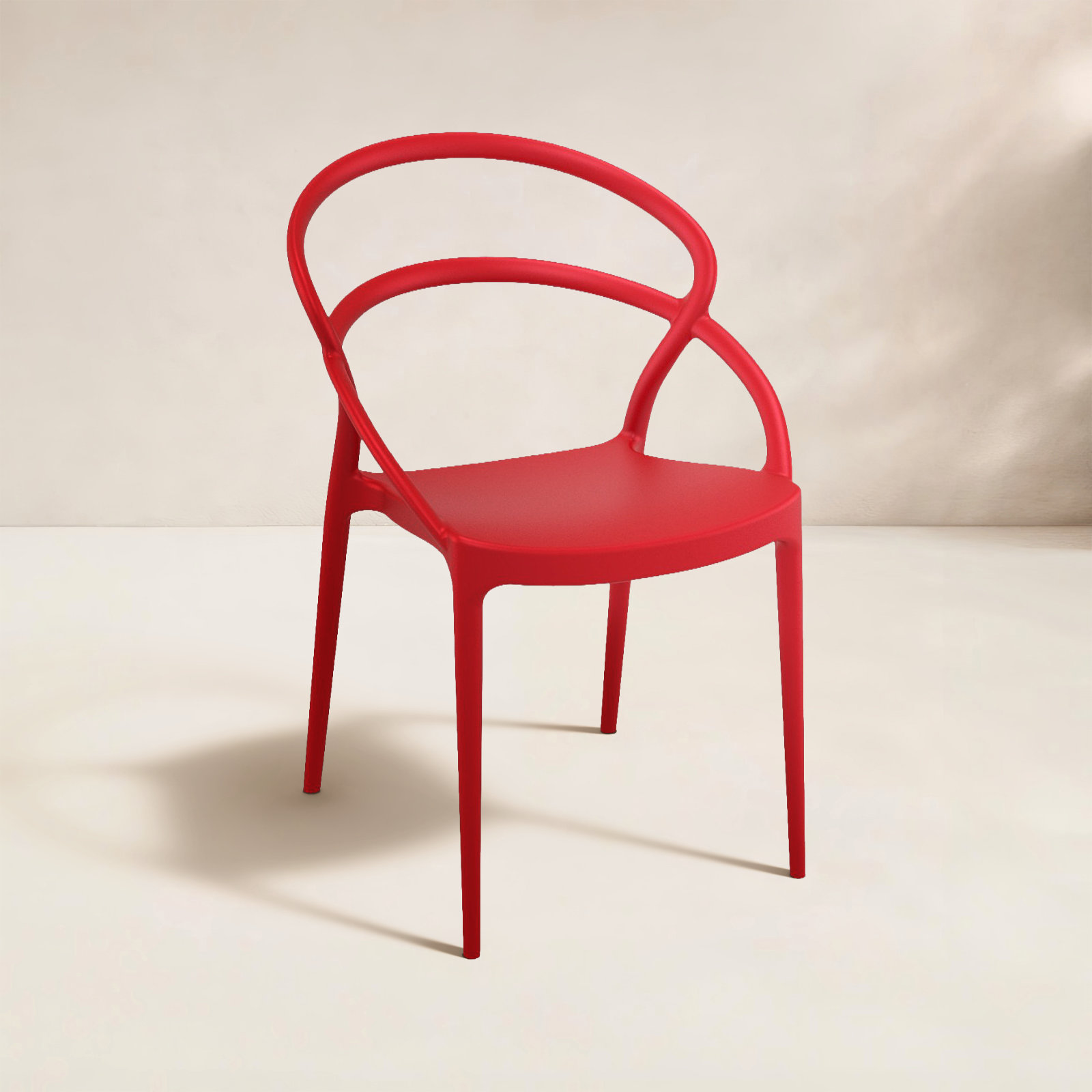 Farrah Stackable Patio Armchair, Red