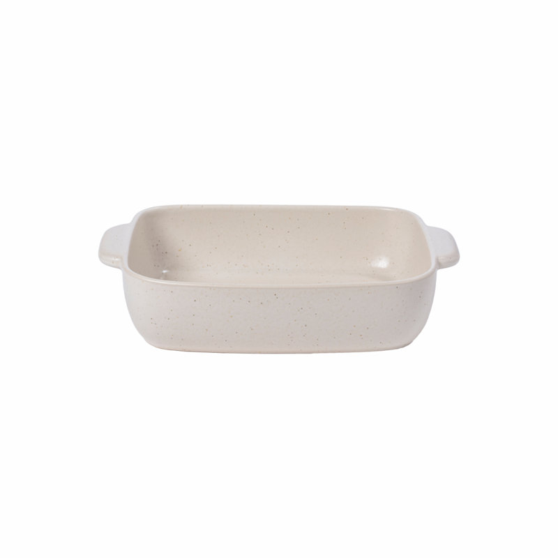 Casafina Pacifica Rectangle Stoneware Baker, 12.9" L x 8.8" W, Vanilla