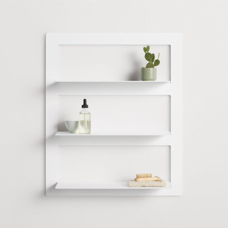 Shwall 3 Piece Metal Tiered Shelf, White