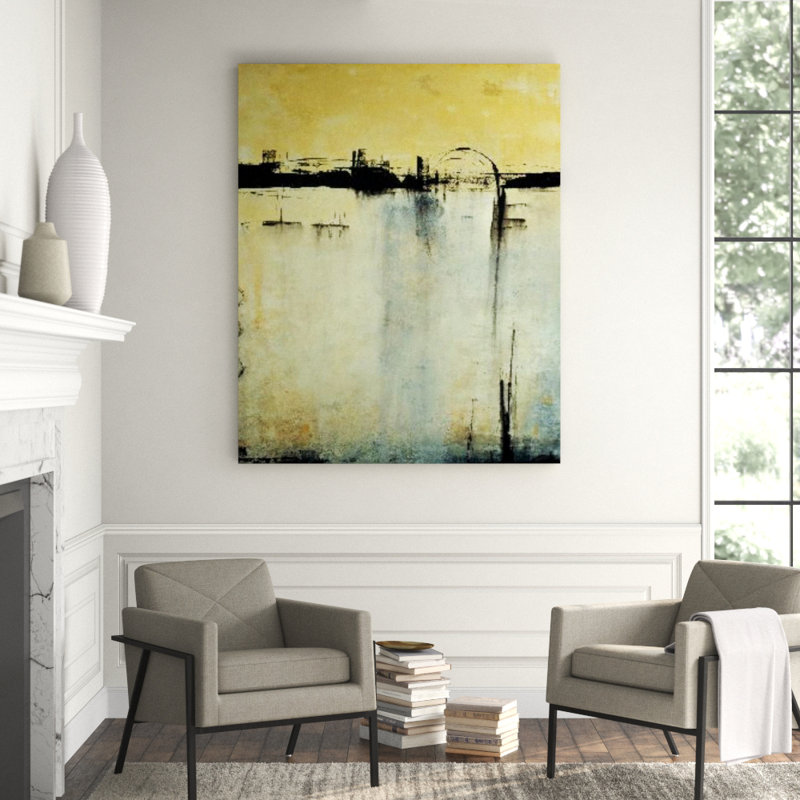 Skyline Discovery Painting, Glass Coat, 67" H x 54" W x 1.5" D