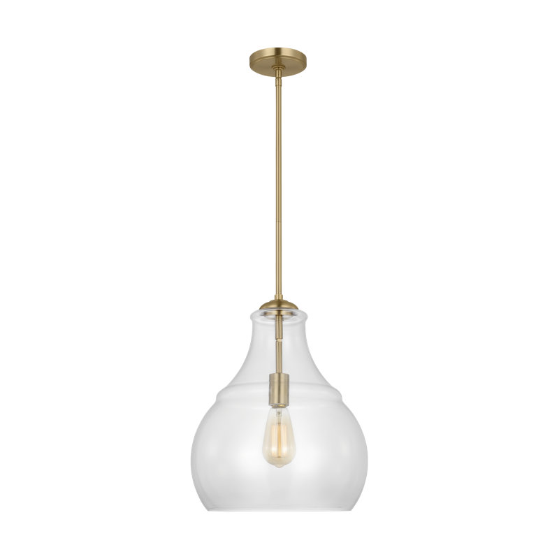 Zola One Light Pendant from Visual Comfort Studio, Satin Brass