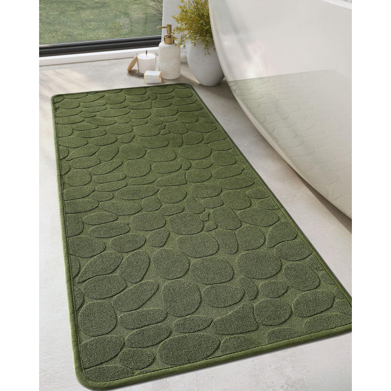 Tapis pour salle de bain en caoutchouc Emslie, L 20 po x L 47 po, Vert