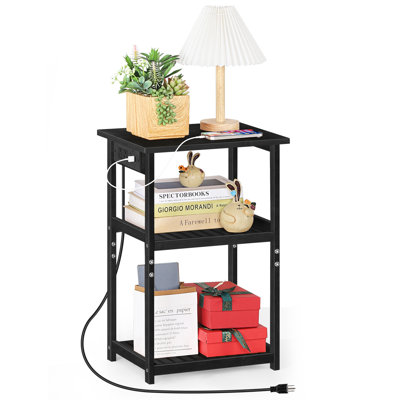 Navia End Table and Built-In Outlets