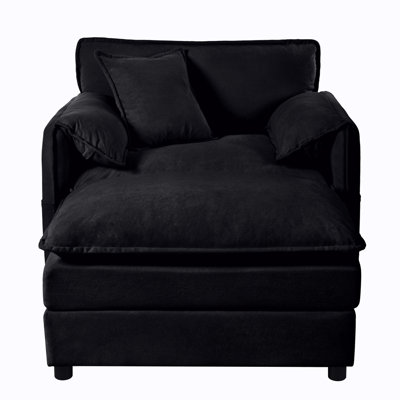 Contemporary Oversized 57.48" Recliner Chair Soft Chenille Upholstered Indoor Lounge Chair with Movable Ottoman