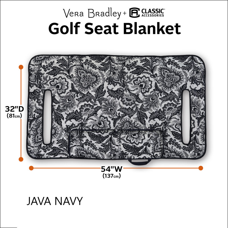 Vera Bradley Water-Resistant Golf Seat Cover, Java Navy