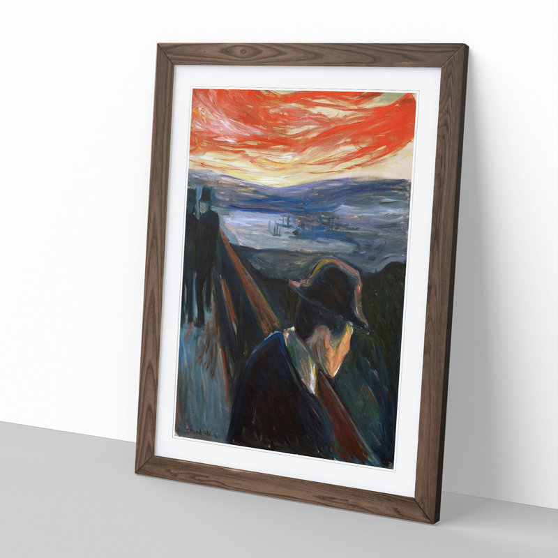 Despair by Edvard Munch - Picture Frame Painting, Walnut Framed, 48cm H x 36cm W x 2cm D