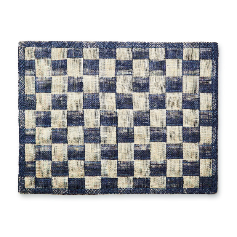 Black Sinamay Placemats, Set Of 4, Navy