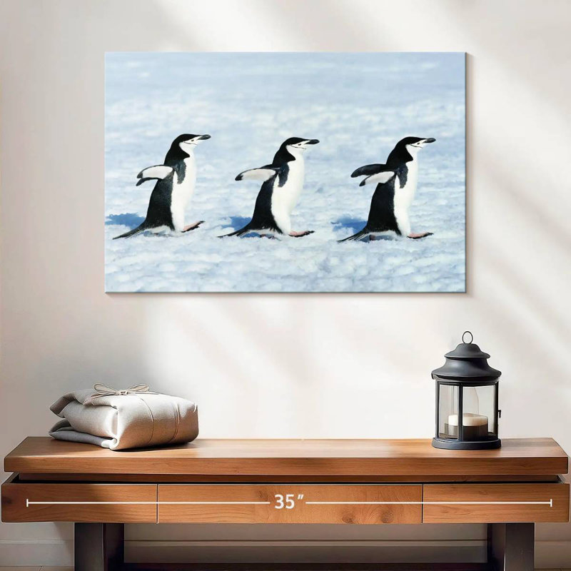 Winter Penguins, 16" H x 24" W